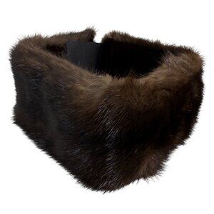 Genuine Brown Fur Headband Neck Warmer Collar Hook Loop By Stephens Colorado